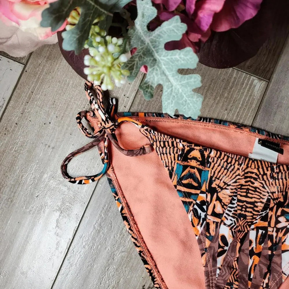 NWT Ninety Six Degrees Multi Color Animal Print Swim Bottoms Bikini Bottoms Sz M - Picture 2 of 11